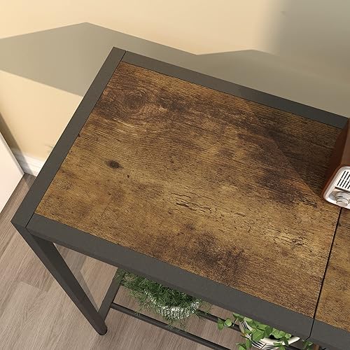 Miniatura 20 de LAATOOREE Mesa consola, mesa de entrada industrial de 41.7 pulgadas con estante, mesa de sofá estrecha para pasillo, pasillo de entrada, pasillo,