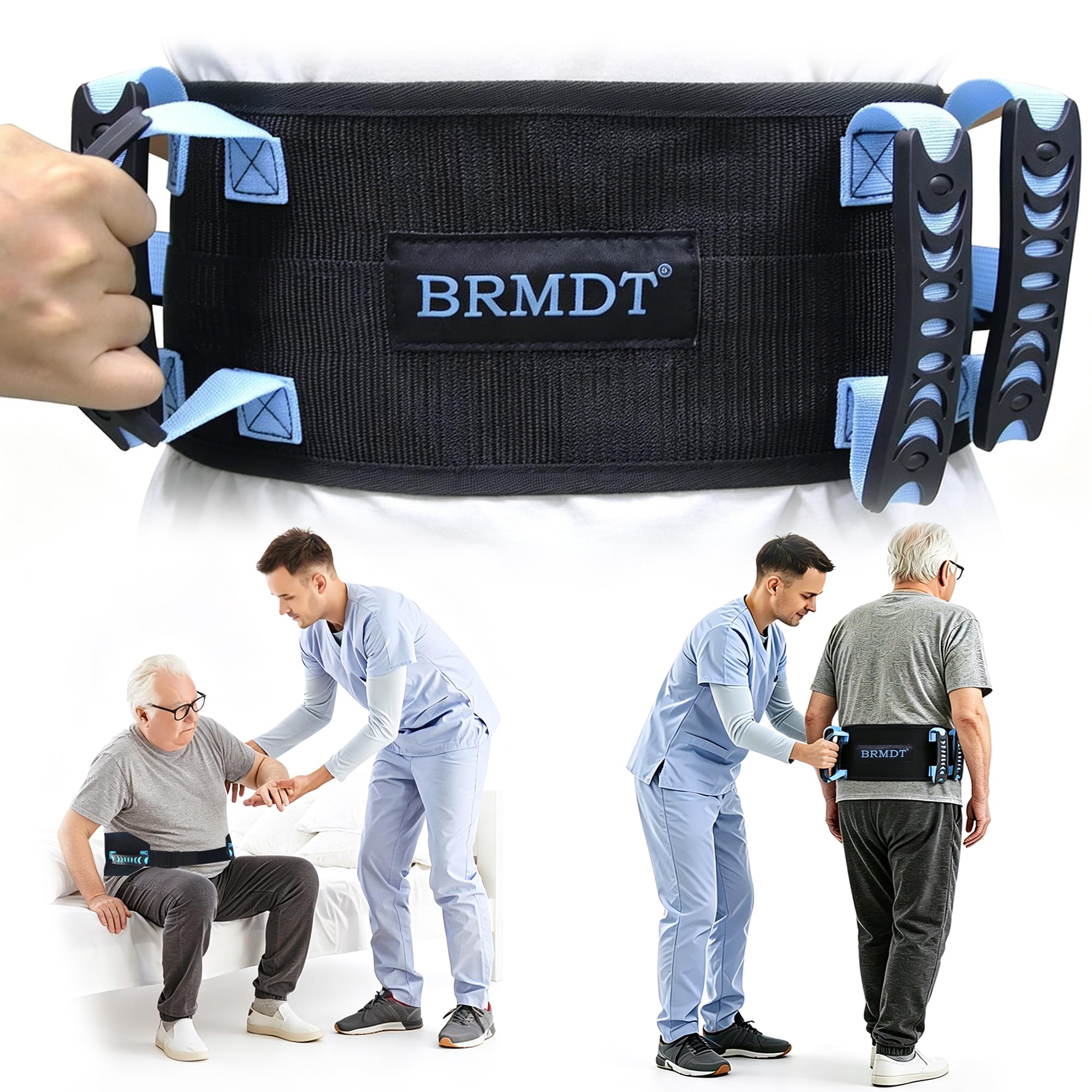 BRMDT Gait Assist Transfer Belt - Safety Patient Lift Belt with Handles, One-Click Quick Release Lock (31"-54")-picture-36