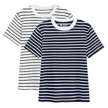 Amazon.com: YIZUO ALTER Women's Striped Shirt Basic Short