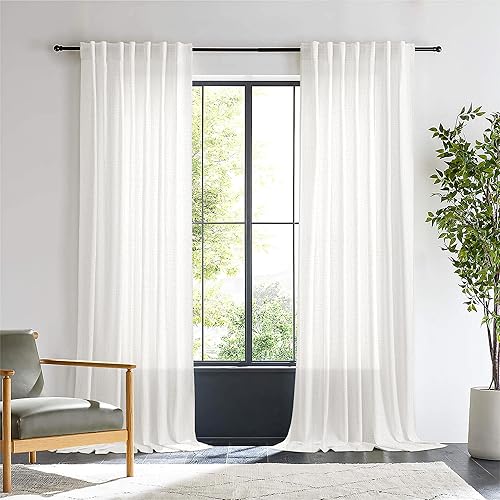 Miniatura 52 de Cortinas verde oliva de 108 pulgadas, 2 paneles para sala de estar, semitransparentes, reductoras de luz, aireadas, modernas, elegantes, extra Verde
