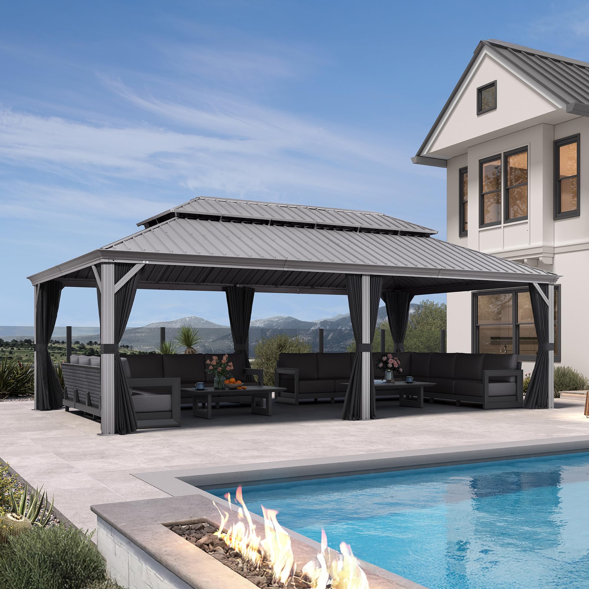 PURPLE LEAF 14x24 Hardtop Gazebo