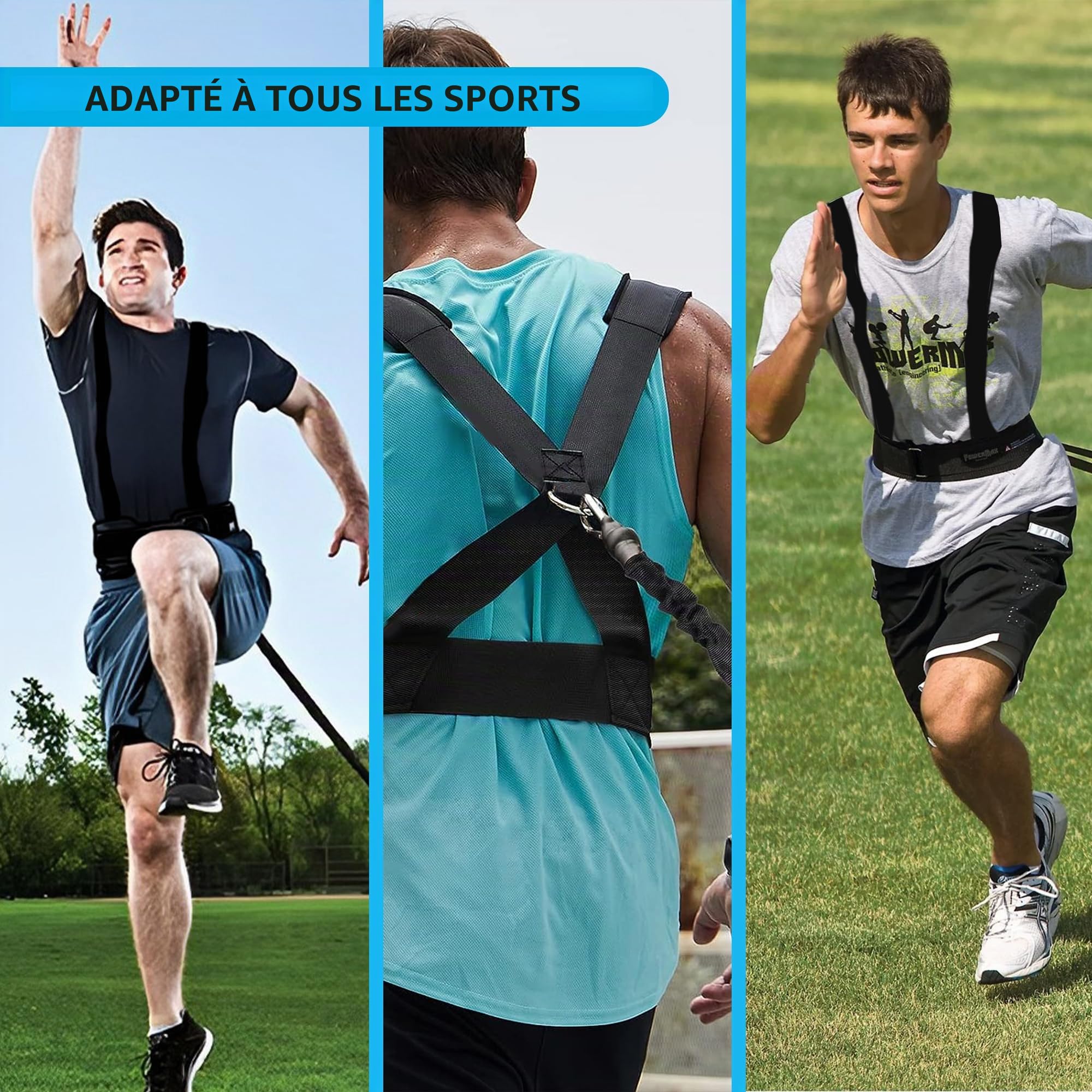 Bande de Force Rapide Avec Sac - Entraînement de Force, Colonne, Évacuation de la Vitesse, Résistance et Réactivité - Sangle d'Entraînement