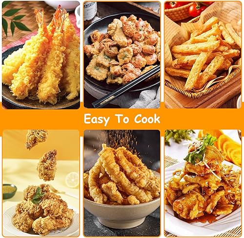 Miniatura 5 de Olla para freidora, 11 pulgadas4.4 cuartos de galón, freidora de tempura japonesa con termómetro, olla freidora de acero inoxidable 304 para papas