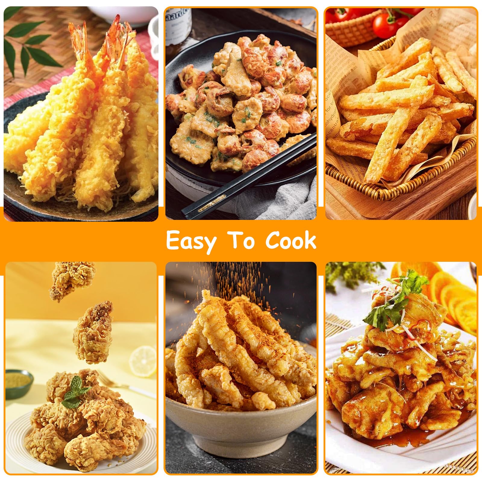 Pentola per Friggere, Friggitrice Tempura in Acciaio Inossidabile 304 Pentola friggitrice Giapponese Giapponese Tempura Friggitrice con Termometro per Pollo Francese, Pesce Secco (24 cm)
