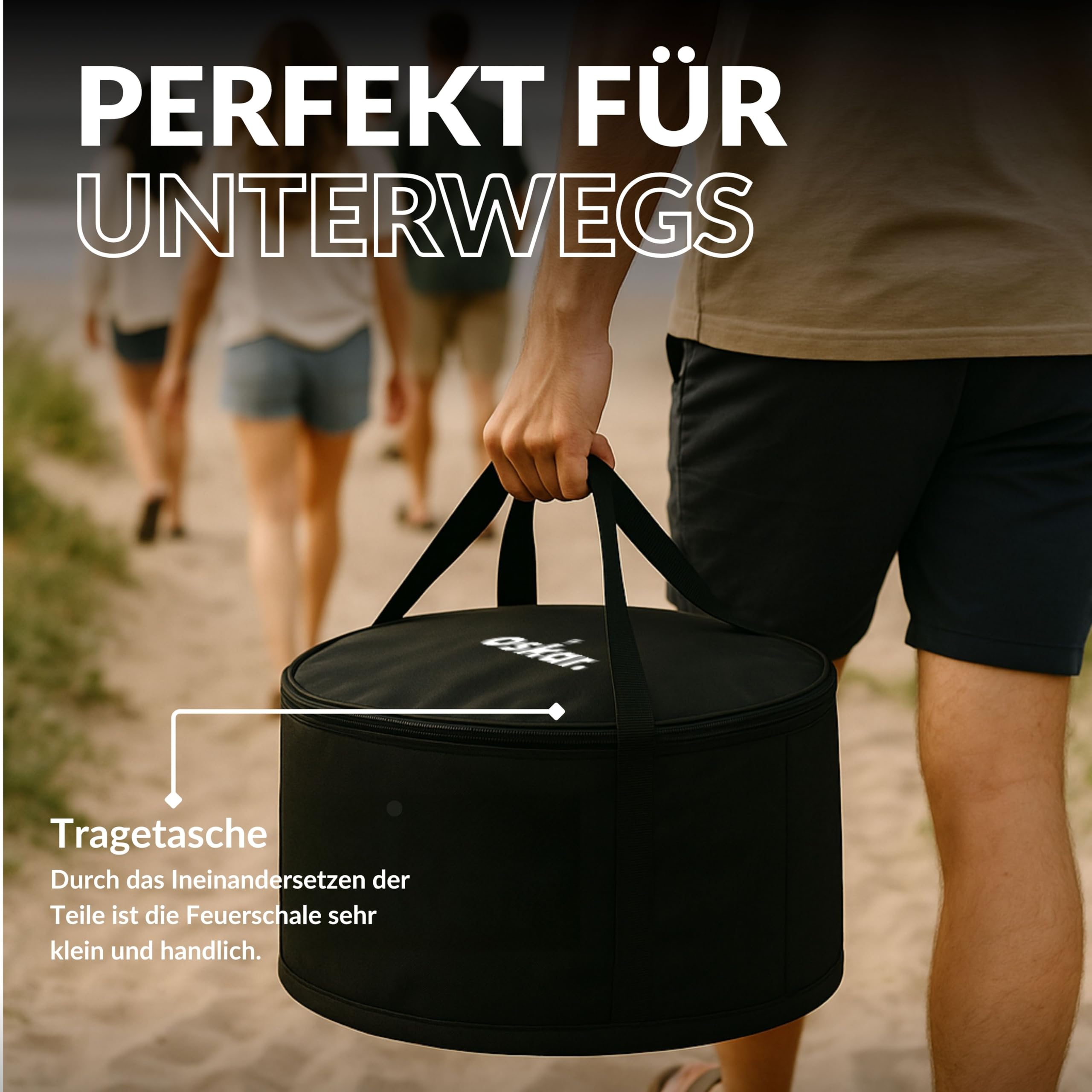 Oskar Feuerschale Edelstahl Ø50 cm | Feuerstelle für Garten & Terrasse | Robust, hitzebeständig & kompakt | Outdoor Feuerschale für gemütliche Abende