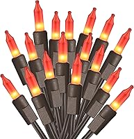 Vista 14 de ODEETRONIC Cadena de luces de Navidad transparentes, 21.63 pies, 100 luces incandescentes de alambre marrón, luz de Navidad para exteriores