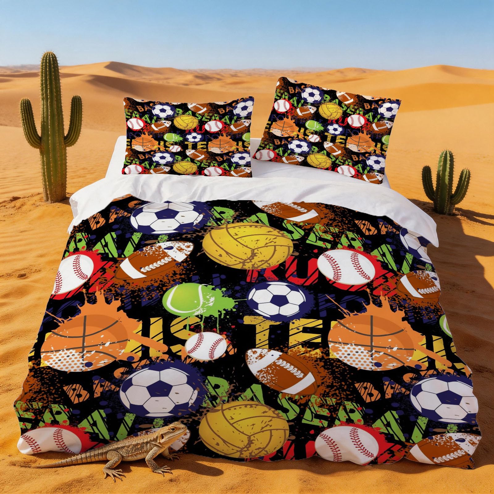 Parure de lit 140 x 200 ballon de foot, le cadeau d'anniversaire sport parfait