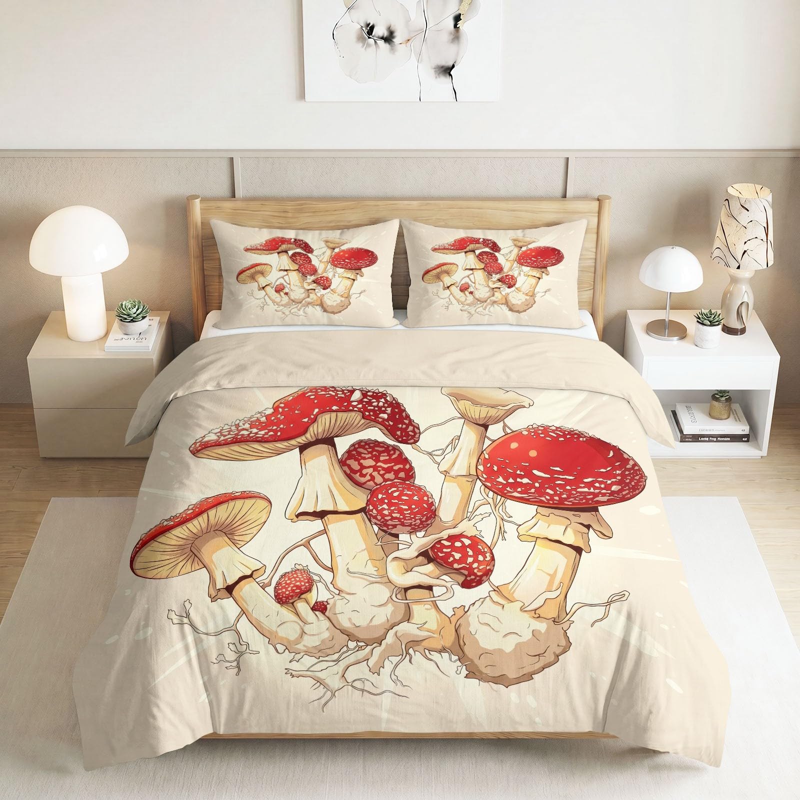 Housse de Couette 240 x 220 cm Motif Végétal contre les Nuits Froides