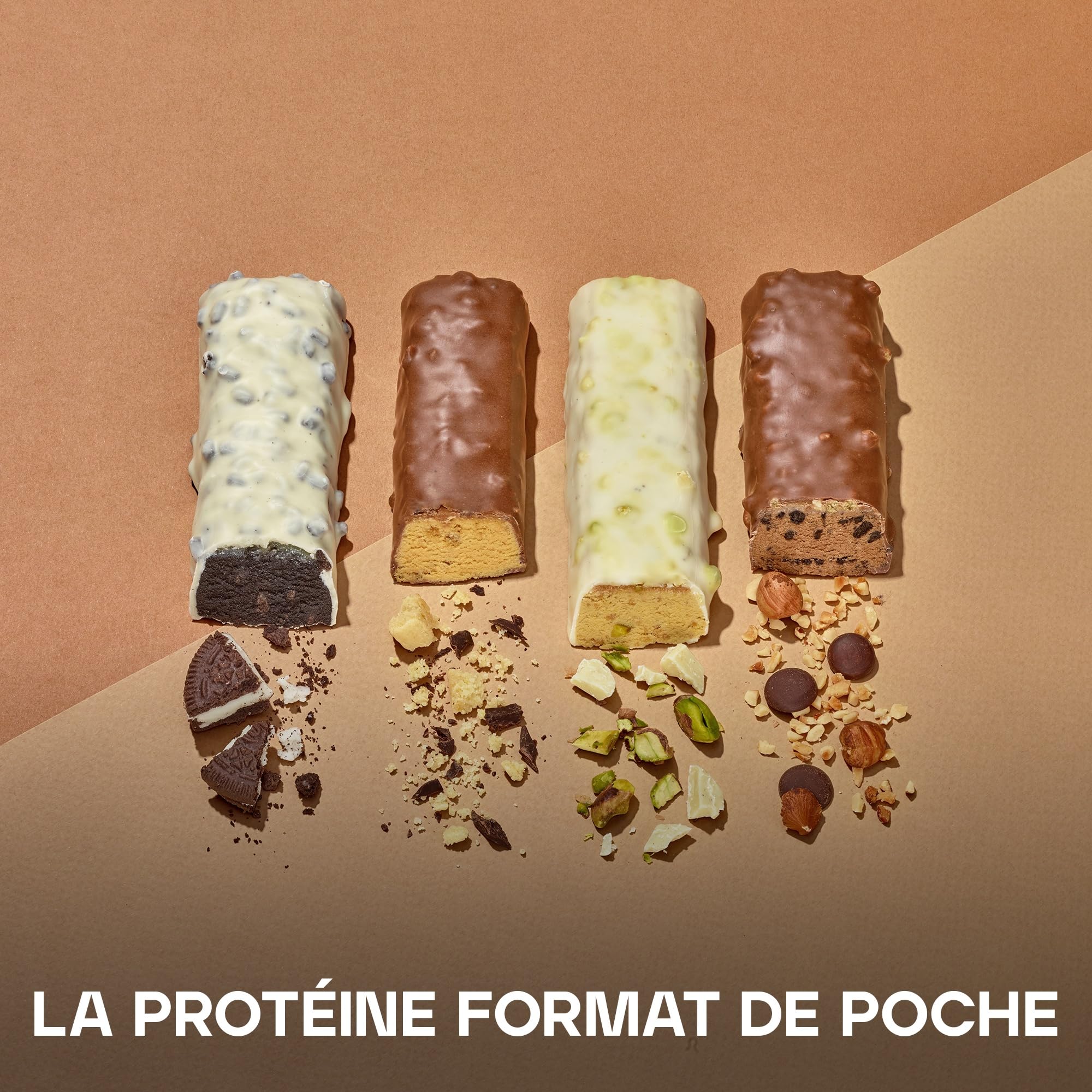 Bulk Macro Munch Barre Protéinée | Chocolat Noisette | 12 x 62g | 20g de protéines par barre | Faible en sucre | Riche en fibres | Texture à trois couches | Idéale à emporter