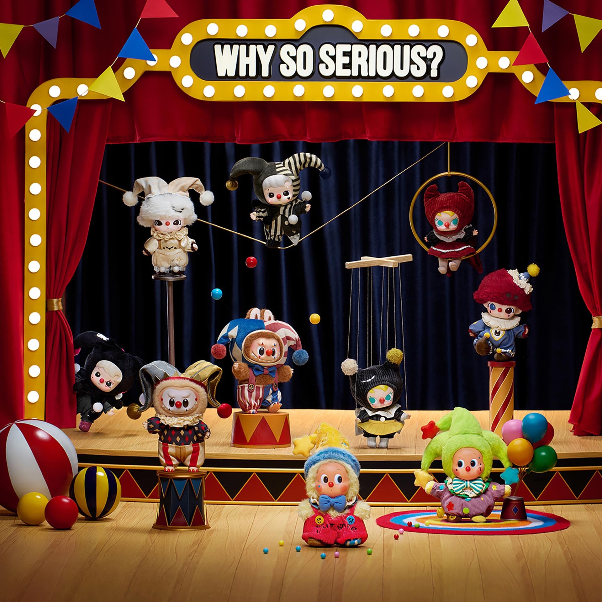 POP MART Ciondolo a forma di bambola di peluche della serie WHY SO SERIOUS