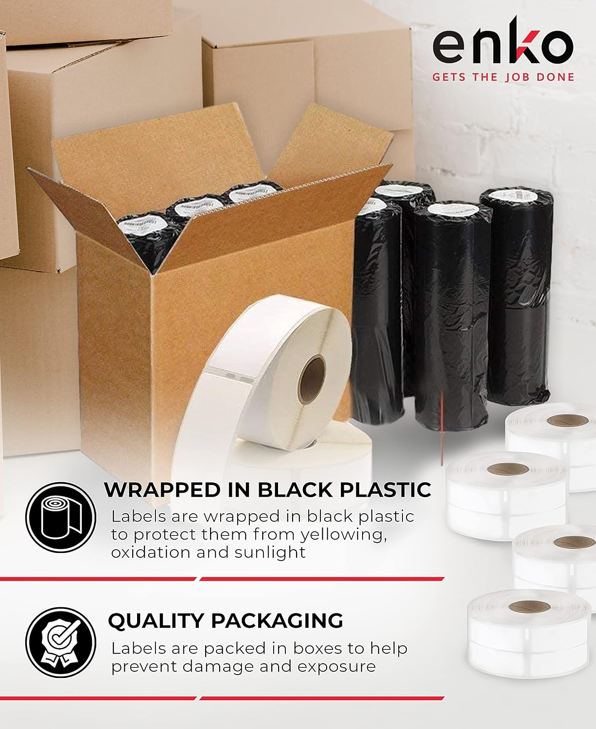 enKo [12 Rolls, 12000 Labels] Address, Shipping & Barcode Labels 30333 (1/2" x 1") Compatible for Dymo LabelWriter