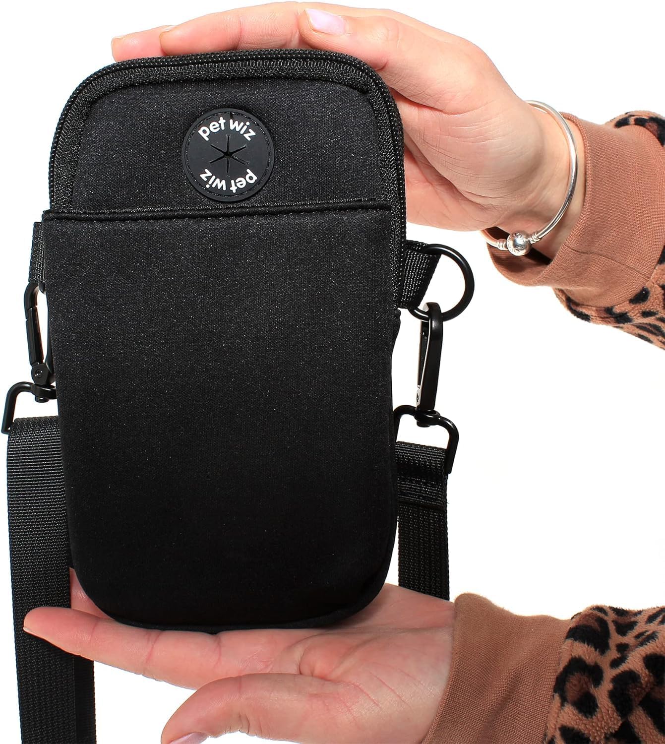 pet wiz Slim & Lightweight Dog Walking Bag with Detachable and Adjustable Strap, Water Resistant Neoprene