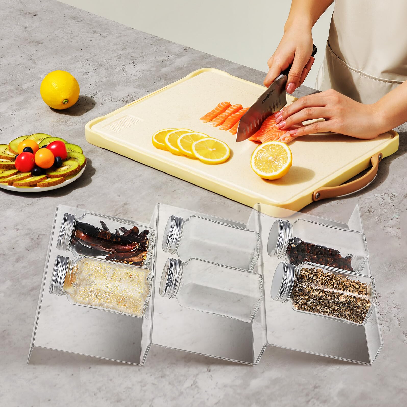 Organizador de Especias para Cajones Expandible de Acrílico 4 Piezas
