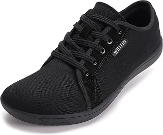 Women's Canvas Minimalist Barefoot Shoes Low Top Wide Width Toe Box Zero Drop Sneaker Size 10 Road Running Flat Lightweight Gym Casual Comfortable Fashion Teacher Tennis Walking Shoes Black 41