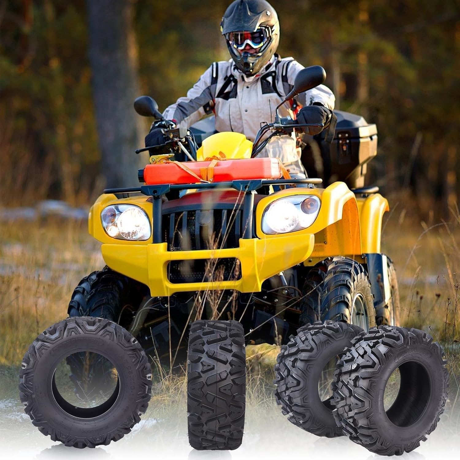 Set of 2 ATV/UTV Mud Tires, 26x11-12 Off-Road Tires All-Terrain, 55F Load/Speed Index, 6PR, Tubeless