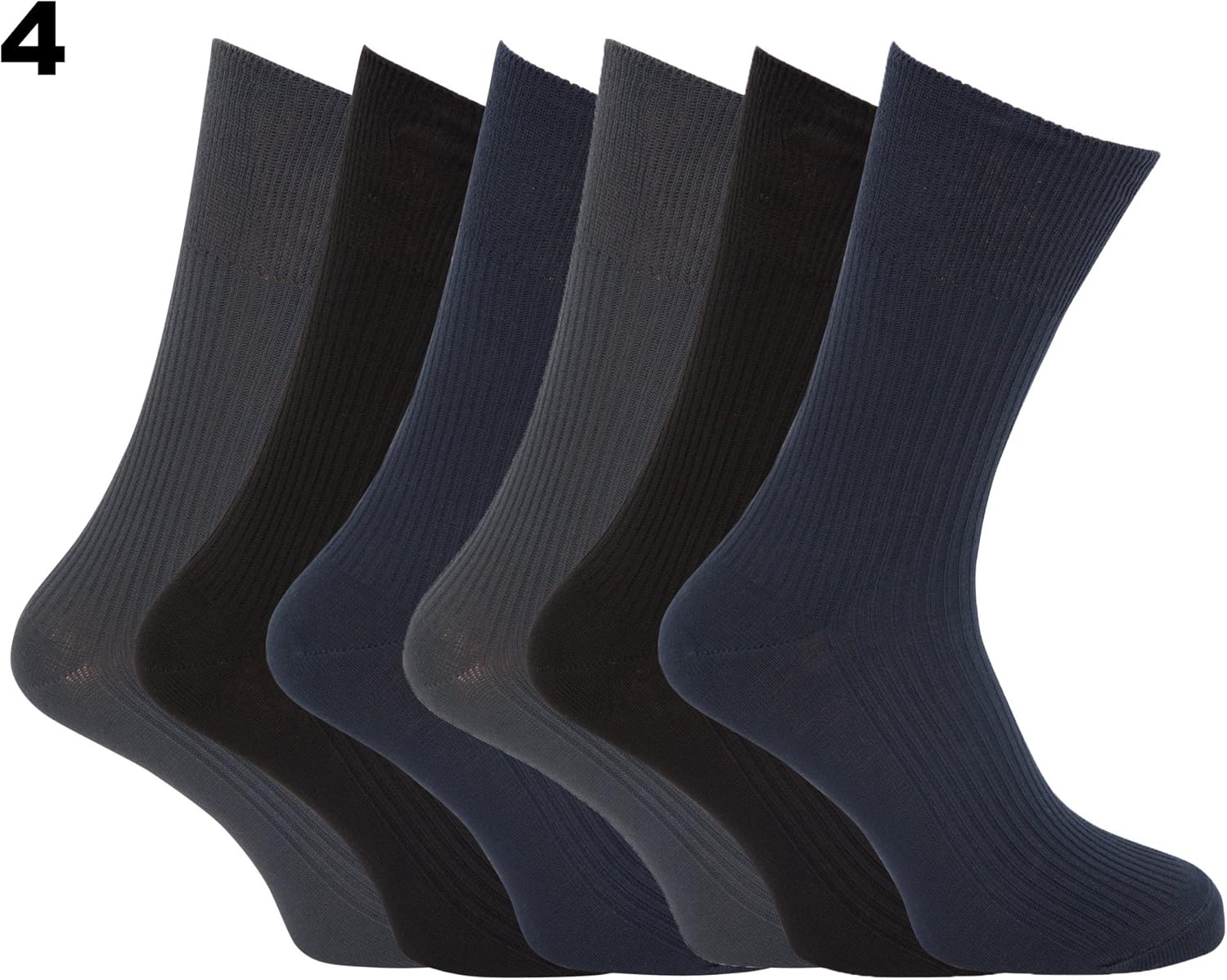 Specialist item Mens Ribbed Non Elastic Top 100 Cotton Socks (Pack of