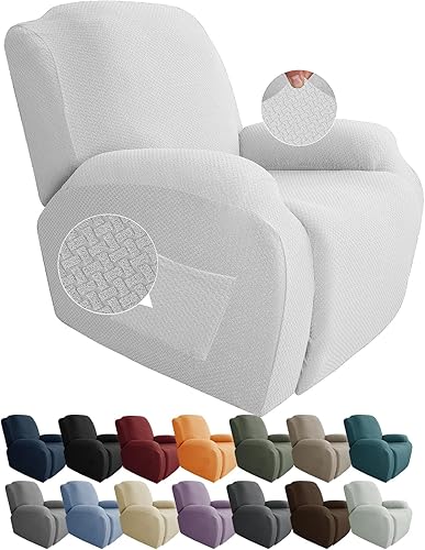 Miniatura 40 de JIVINER Fundas de sofá reclinable de 8 piezas, fundas elásticas de jacquard para sofá reclinable, fundas para sala de estar, protector suave de 3