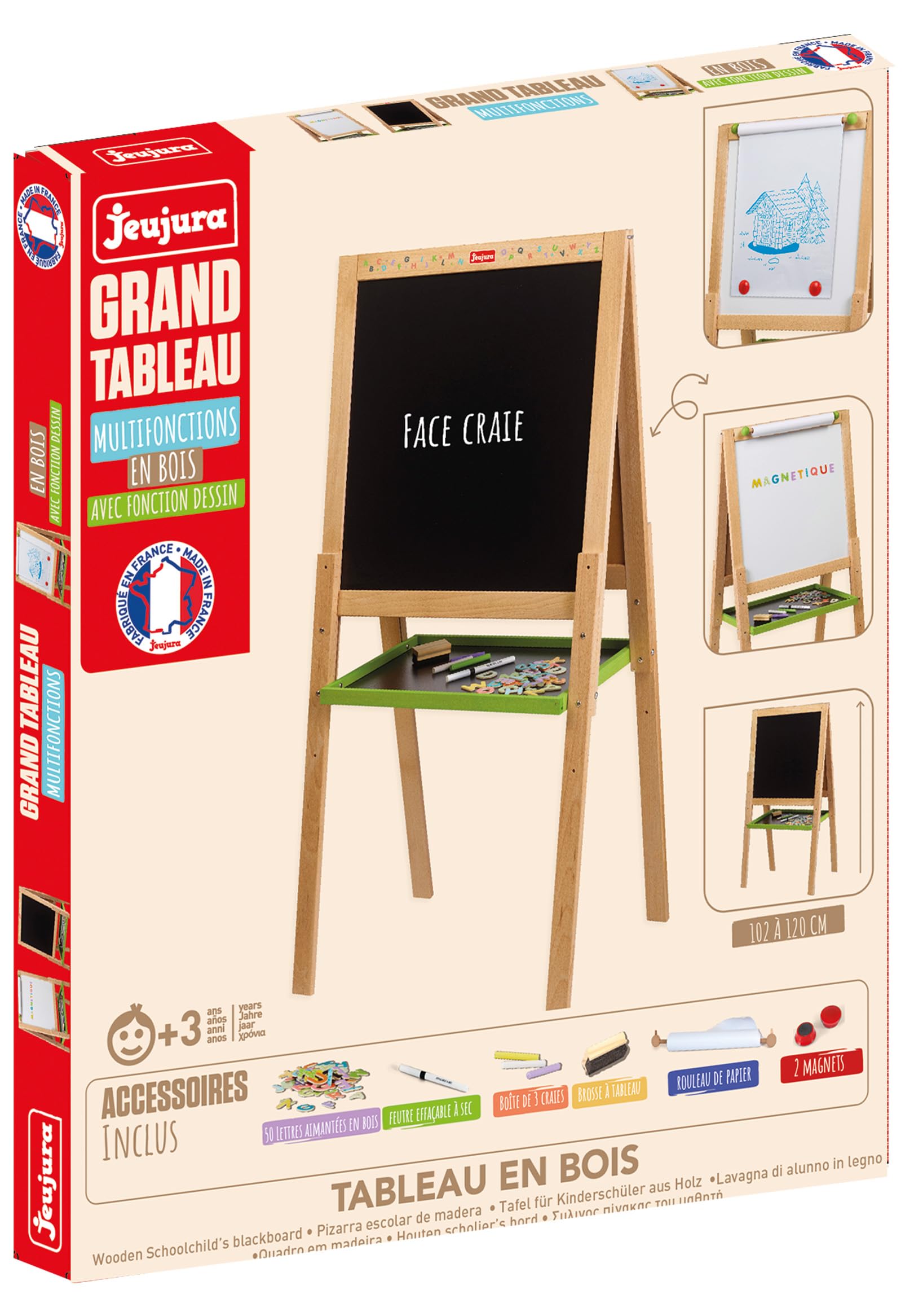 JEUJURA - Grand Tableau Multifonctions en Bois - Tableau Enfant 3 Ans -8763
