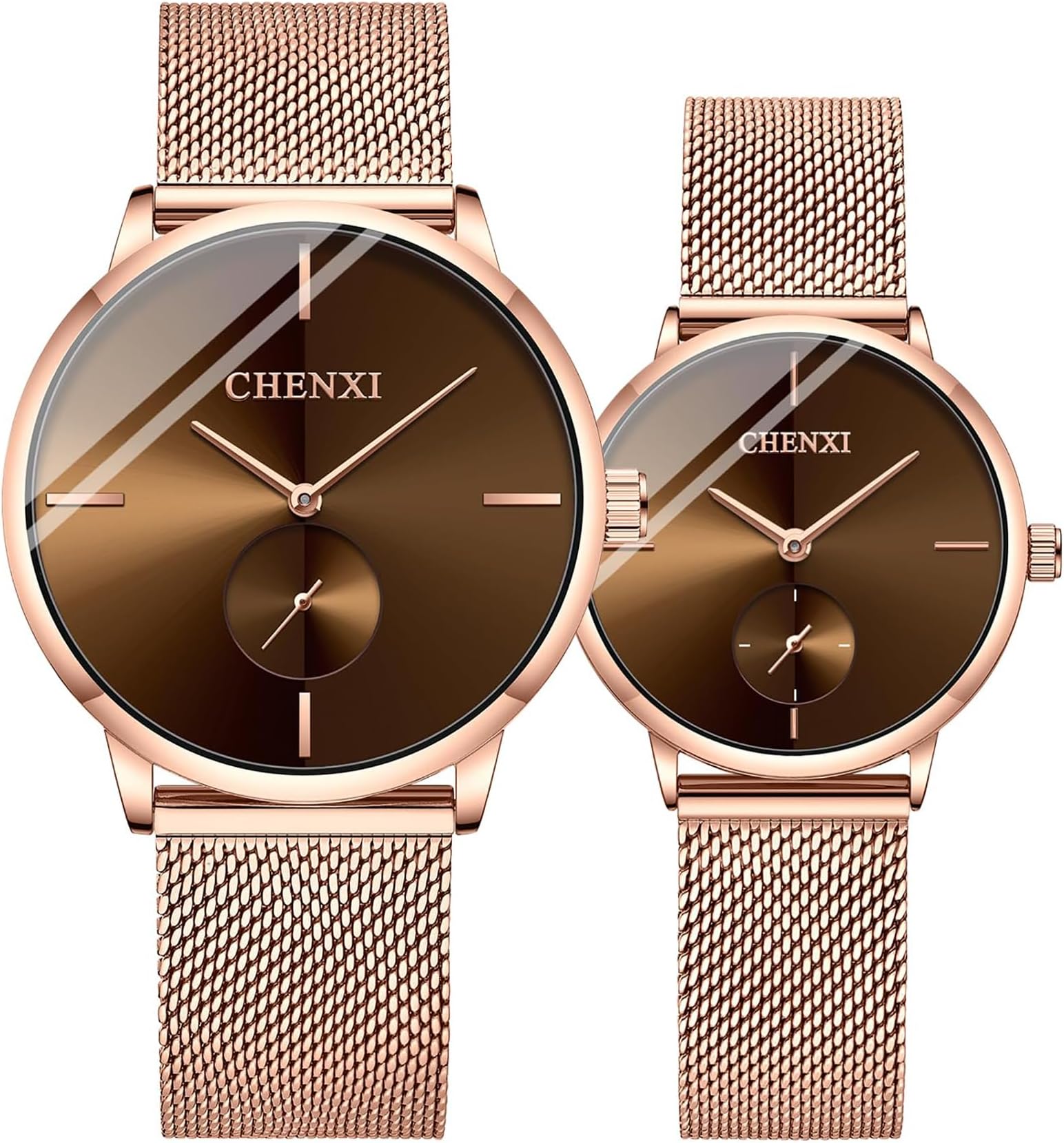 Couple Watches Men and Women Pair Quartz Watches Casual Stainless Steel Mesh Strap Fashion Watches