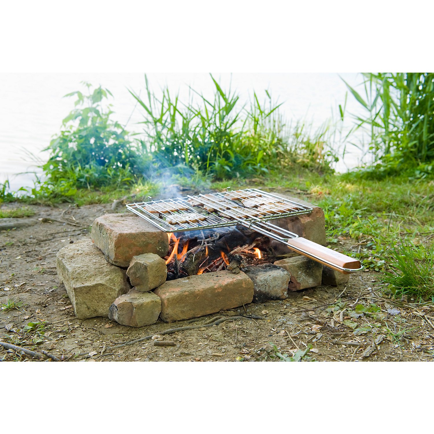 Campingaz 205702 - Cesta de parrilla rectangular, doble mango, 48 x 27,5 cm