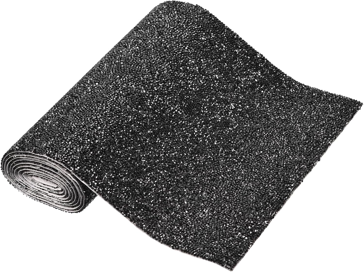 MECCANIXITY Bling Rhinestone Stickers, 9.45" x 63" Resin Decoration Stickers Self-Adhesive Shiny Crystal Sheet Stickers Black for Crafts Decoration