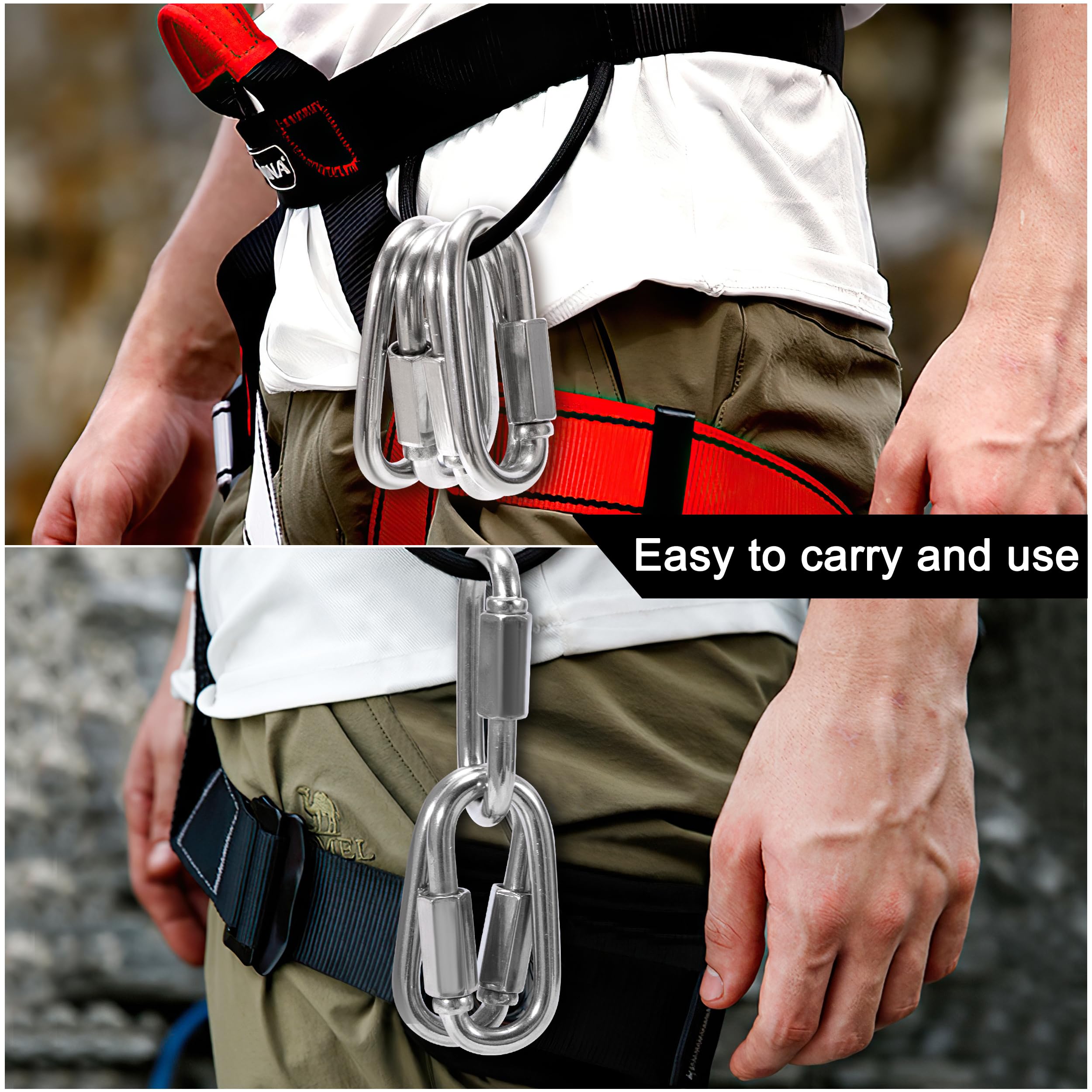 Mousqueton De Fixation En Acier Inoxydable à Vis, Lot De 8