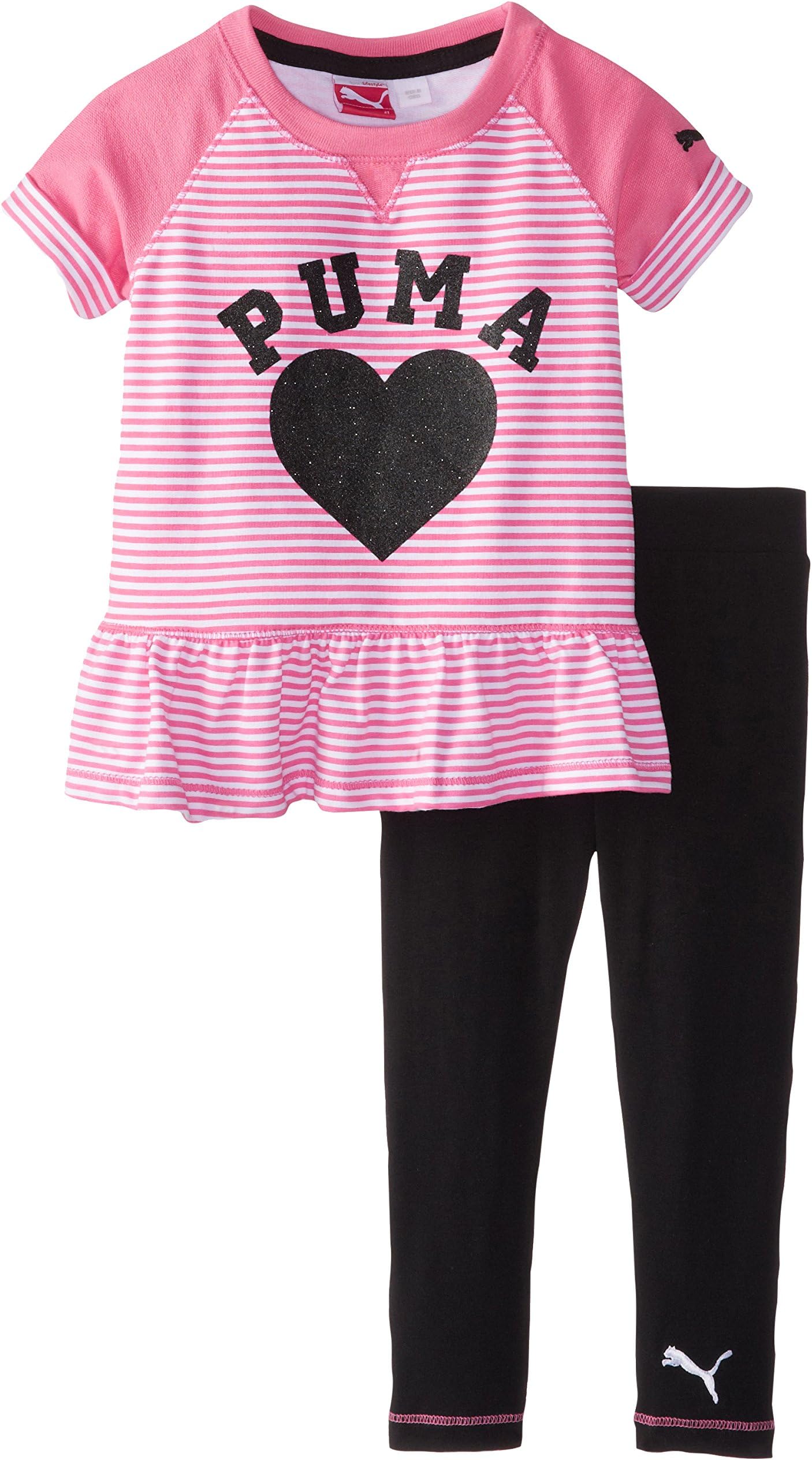 PUMA Little Girls' Dot Play Peplum Set
