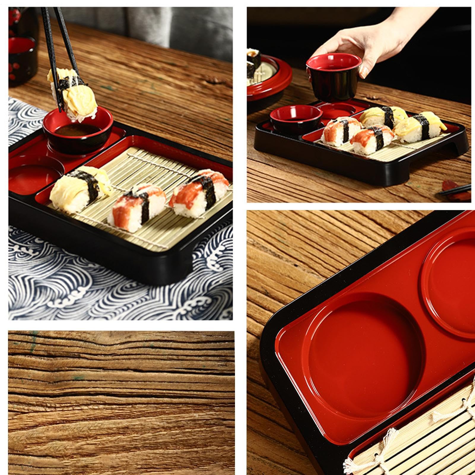 Vassoio Di Servizio Soba, Piatti Di Tagliatelle Soba Giapponesi Set | Vuoto Non Scivolato Per Stoviglie Per Salse Condimenti Snack APEPETIT APETÉSIR PEUILLET DIGNER DIRETTA