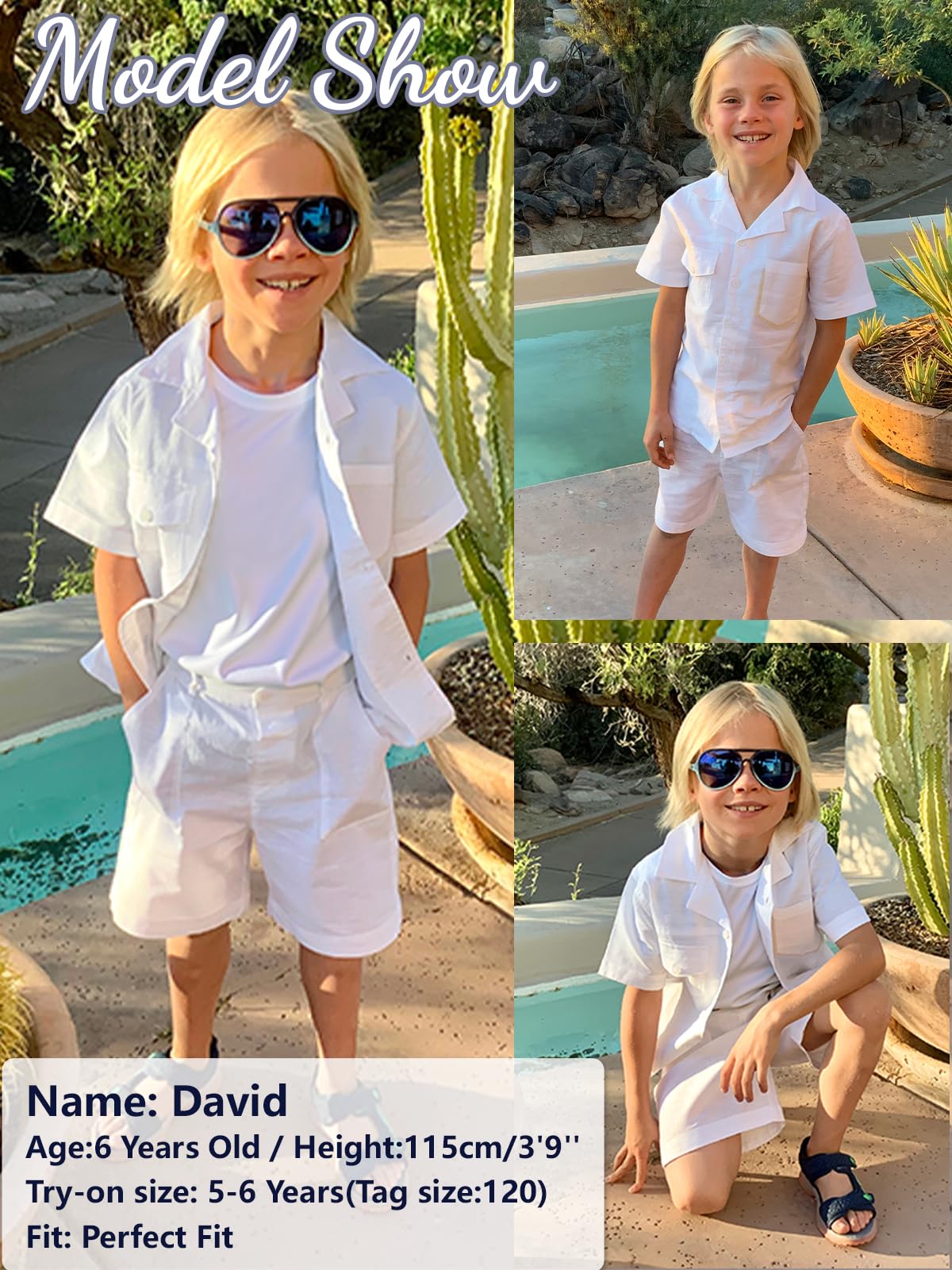 LOLANTA Ensemble Été Garçon en Coton et Lin, Chemise à Manches Courtes et Short, Tenue Légère et Respirante pour Enfant 5-12 Ans