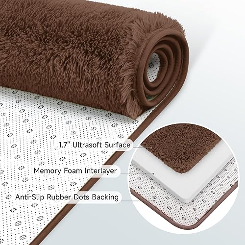 Miniatura 6 de FVVRAX Alfombra esponjosa para sala de estar, alfombra lanuda para dormitorio, alfombra suave y moderna para habitación de los niños, alfombra de