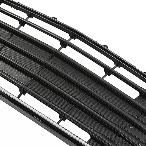 Miniatura 4 de KUAFU Parachoques delantero inferior parrilla compatible con Chevy Chevrolet Trax 2017-2021 repuesto para 42537706, 42519611 negro + plateado