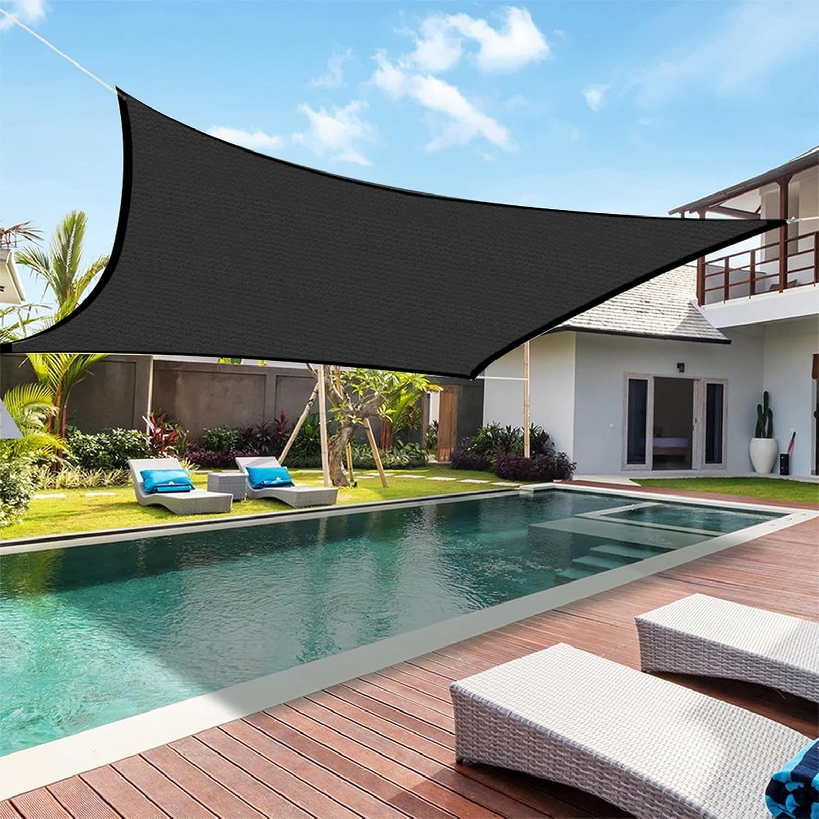 Malla de Sombreo con Ojales MetáLicos, Sombra Refrescante Que Reduce el Calor Superficial para Patios, Invernaderos y Refugios para Plantas(4x8 m/13x26 ft)