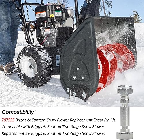 Miniatura 4 de Kit de pasadores de cizalla para soplador de nieve de repuesto OEM 707555 para Briggs & Stratton, compatible con lanzanieves Craftsman de doble