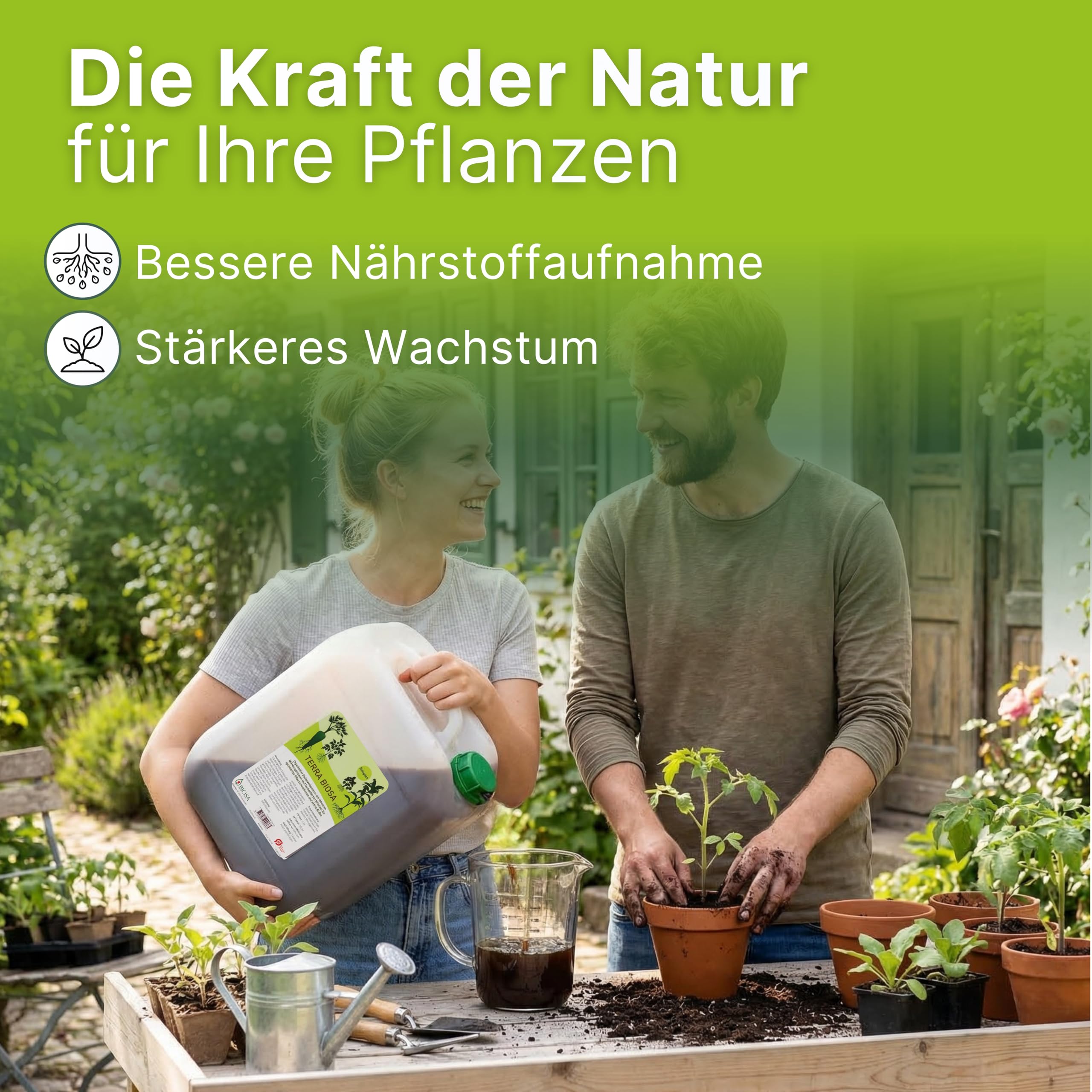 Bodenaktivator flüssig mit Mikroorganismen - biologischer Bodenverbesserer für den natürlichen Garten - vielfältiger Kompostbeschleuniger für Gartenpflege & Pflanzenwachstum