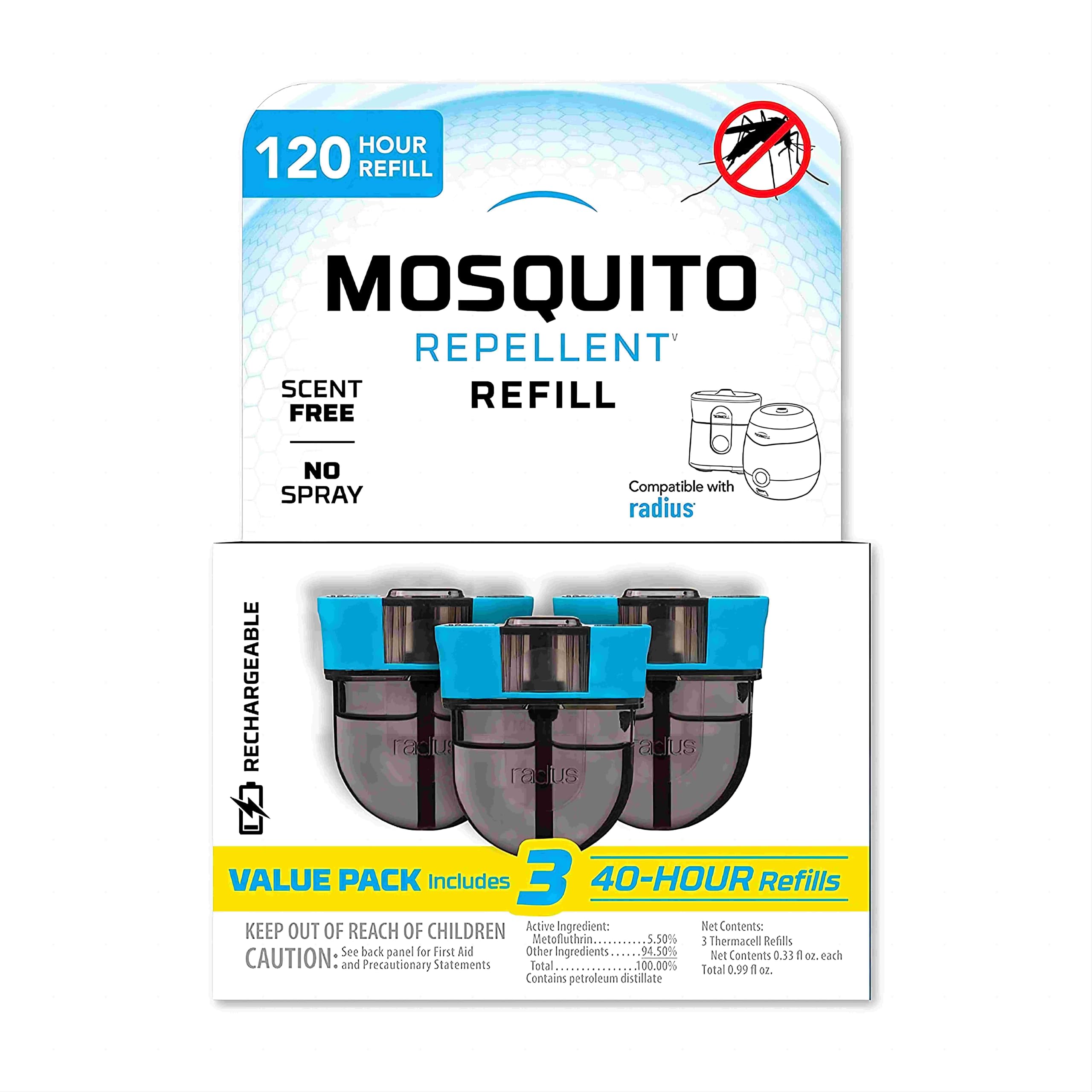 Patio Shield Mosquito Repeller Refills; Advanced Repellent Formula; Compatible with Thermacell E-Series & Radius Only; Includes Three 40-Hour Repellent Refill