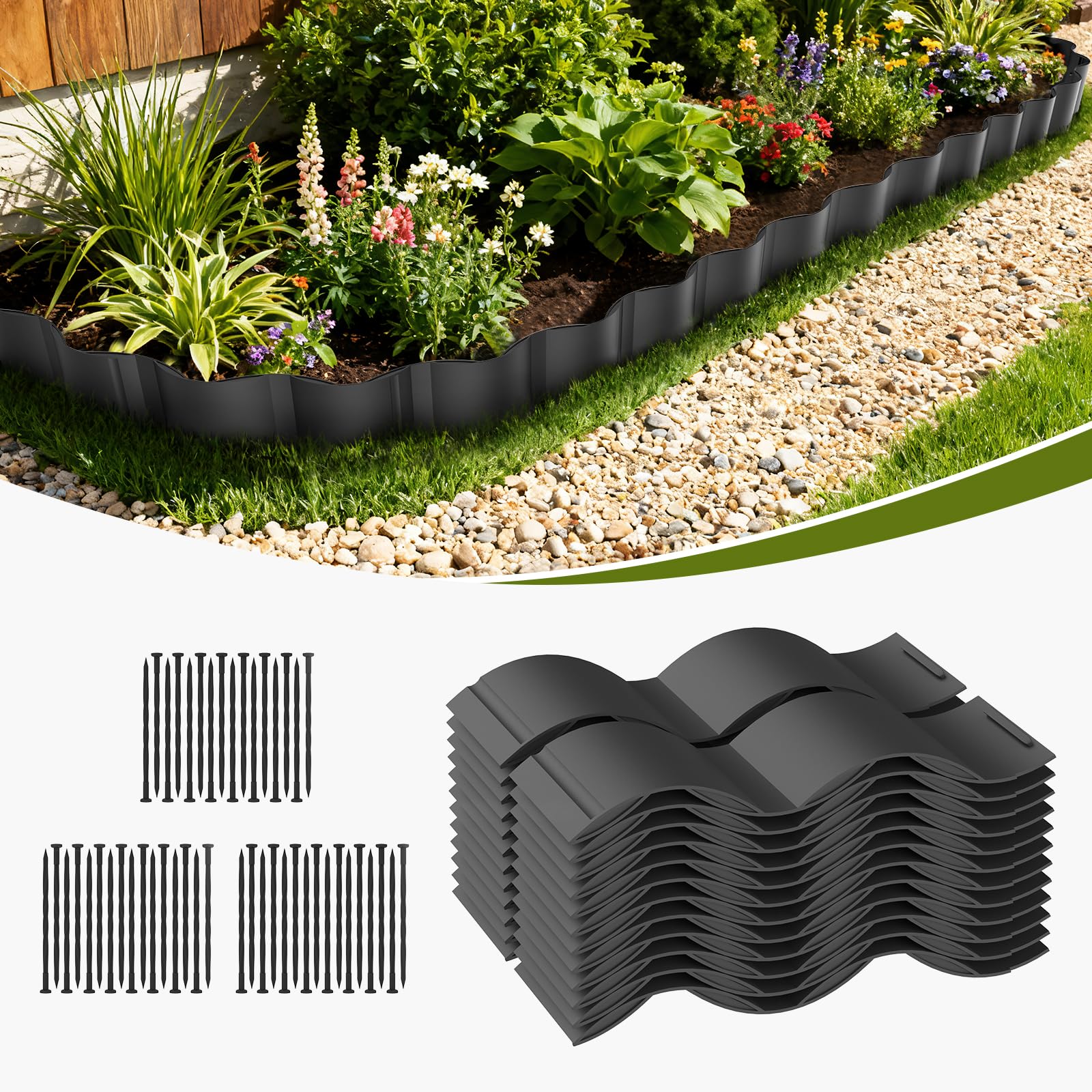 Amazon.com : Mars Villa Wavy Landscape Edging, 6IN Tall 30FT