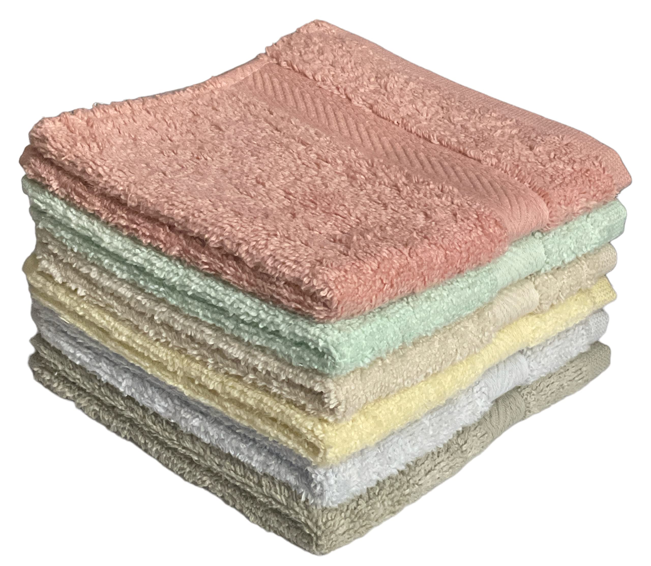 Myjki, zestaw 12 szt., 100% bawełniana ściereczka do mycia ring-spun, gruba myjka pętelkowa, bardzo chłonny i miękki, niestrzępiący się, idealny do łazienki, można prać w pralce, rozmiar 33 x 33 cm.