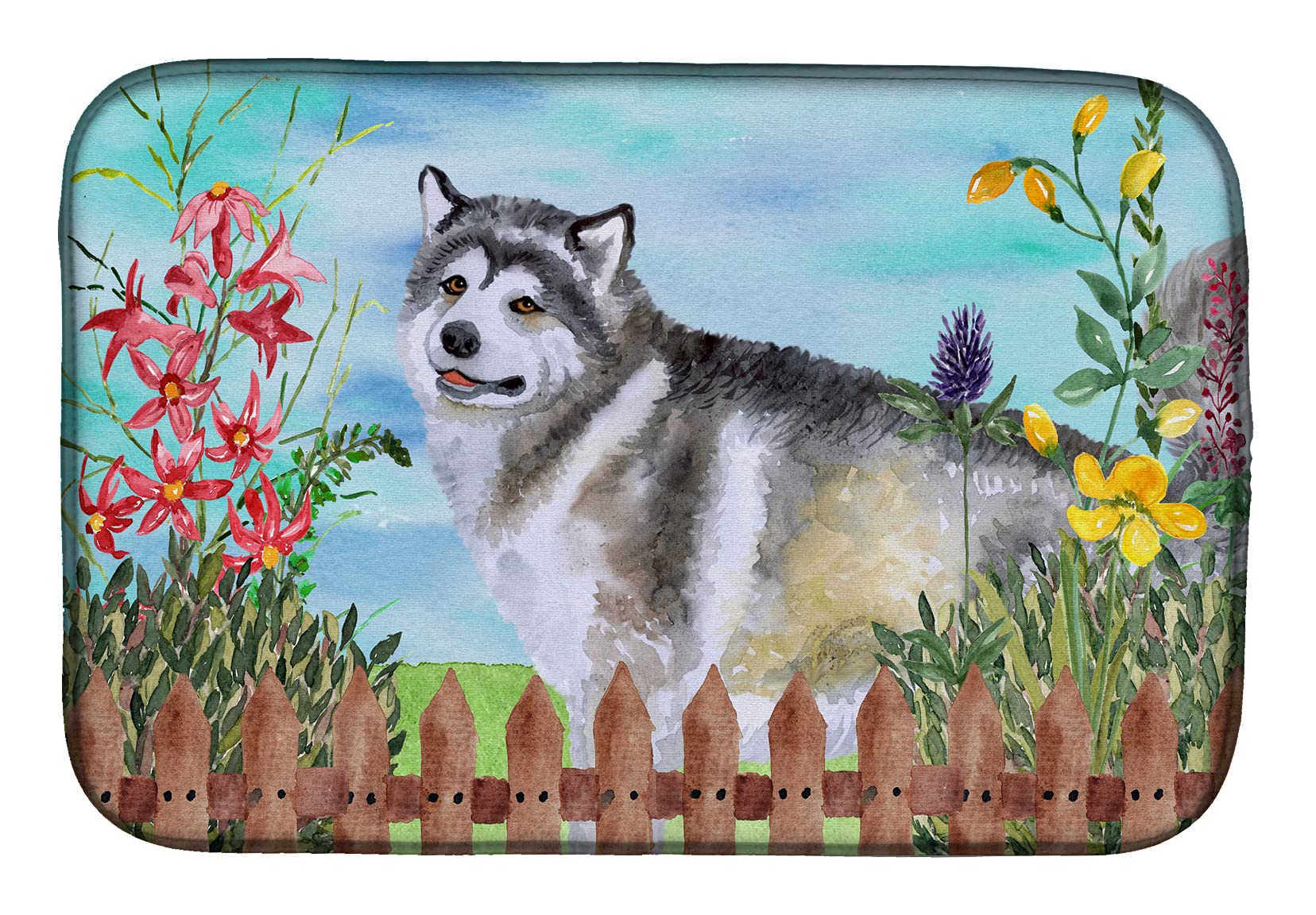 Alaskan Malamute tapis de cuisine absorbant pour vaisselle après repas