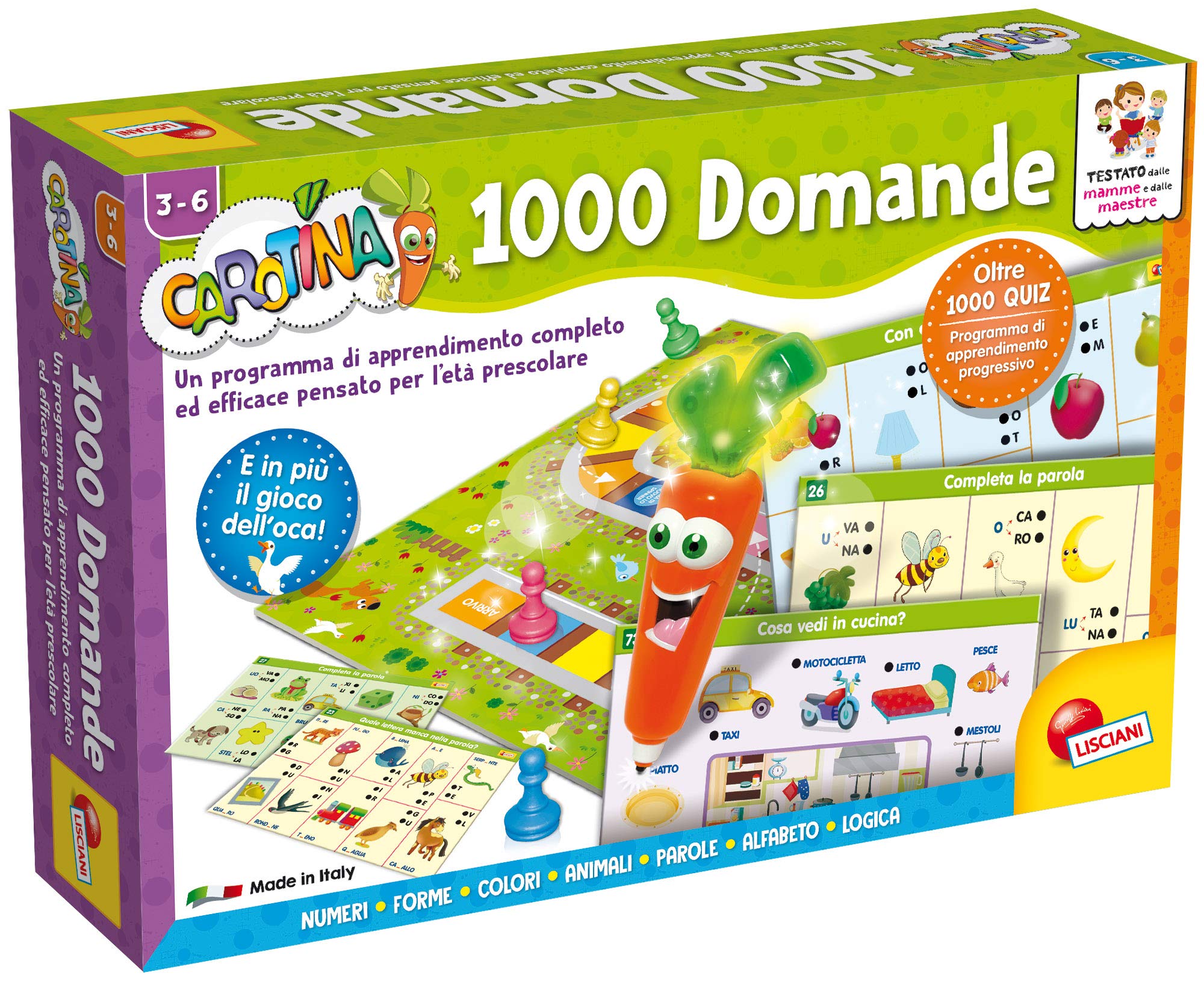 Liscianigiochi Lsi Carotina Penna Parl.1000 Domand 49363, Multicolore, ‎38.8 x 28.5 x 5.7 cm 700 grammi
