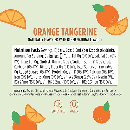 Miniatura 7 de Ninja Thirsti Gotas de agua saborizadas, vitaminas con vitaminas B3, B6, B12, naranja mandarina, paquete de 3, cero calorías, cero azúcar, 2.23