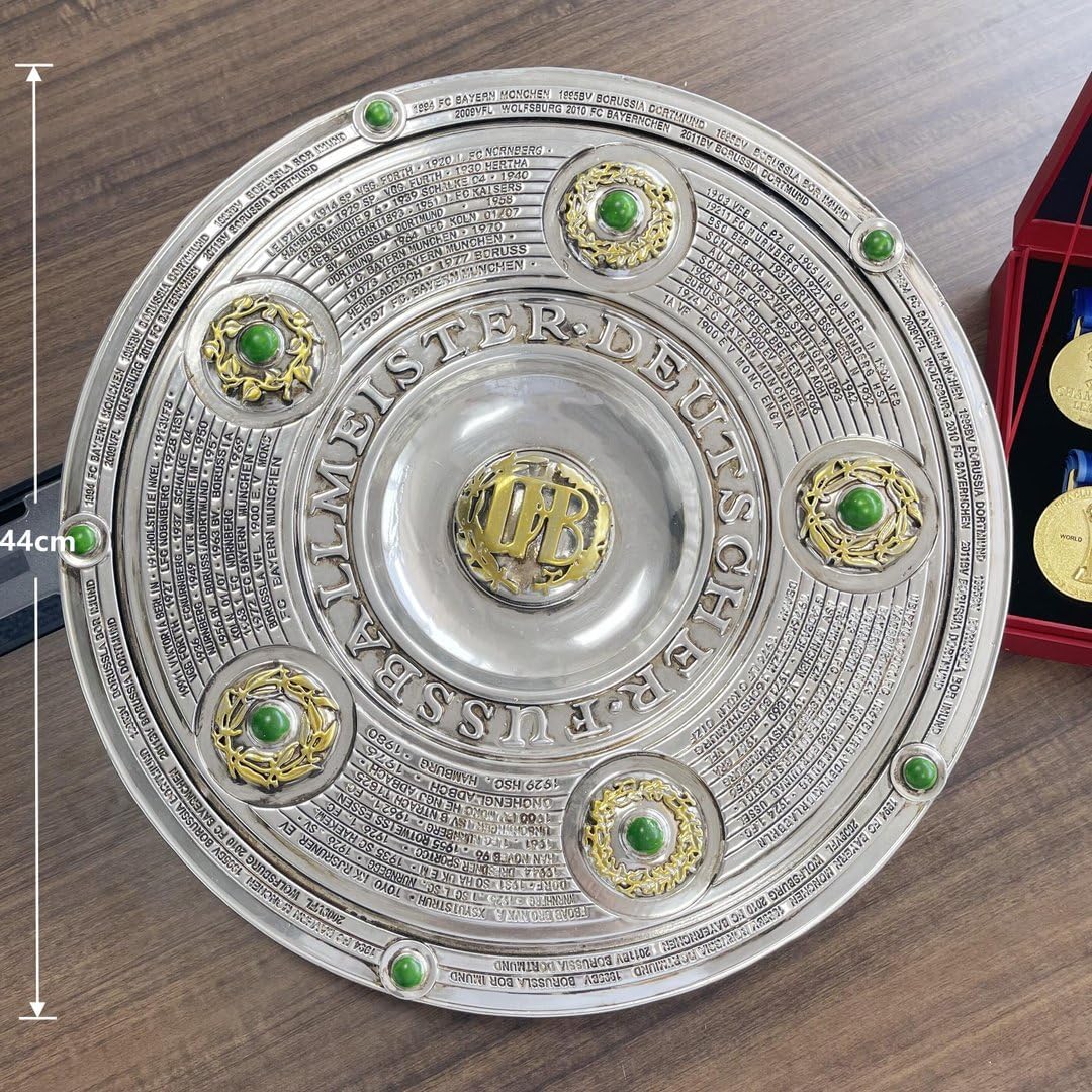 Trofeo de campeones de la Bundesliga Plato de Ensalada Trofeos Liga de fútbol Recuerdos Coleccionables Regalos para fanáticos del fútbol Exhibición de Oficina Decoración de escaparate