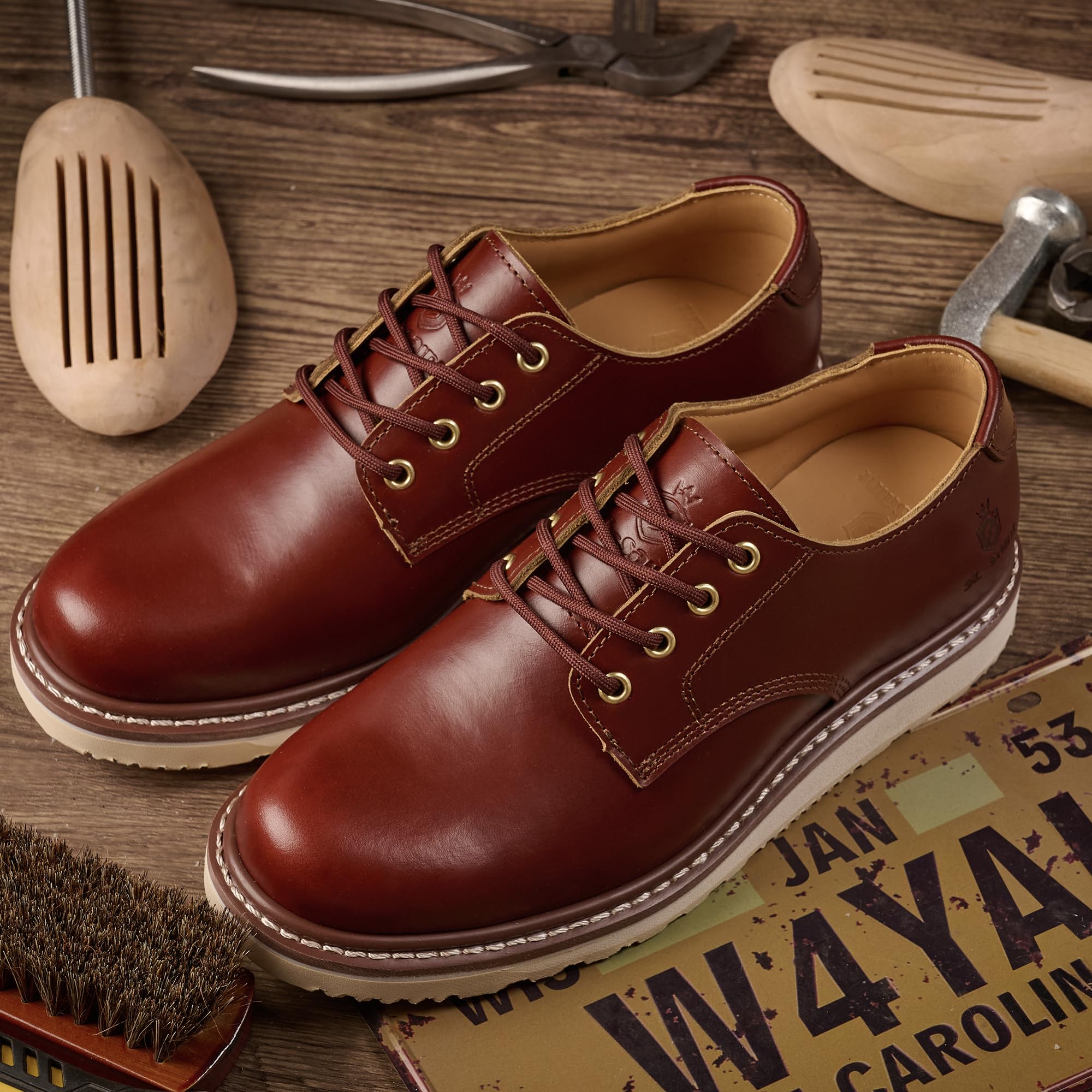 Uomo Fatto a Mano a Bassa Tazza Di Moda Stivali Genuini in Pelle Bovina Scarpe Moda Lace Up