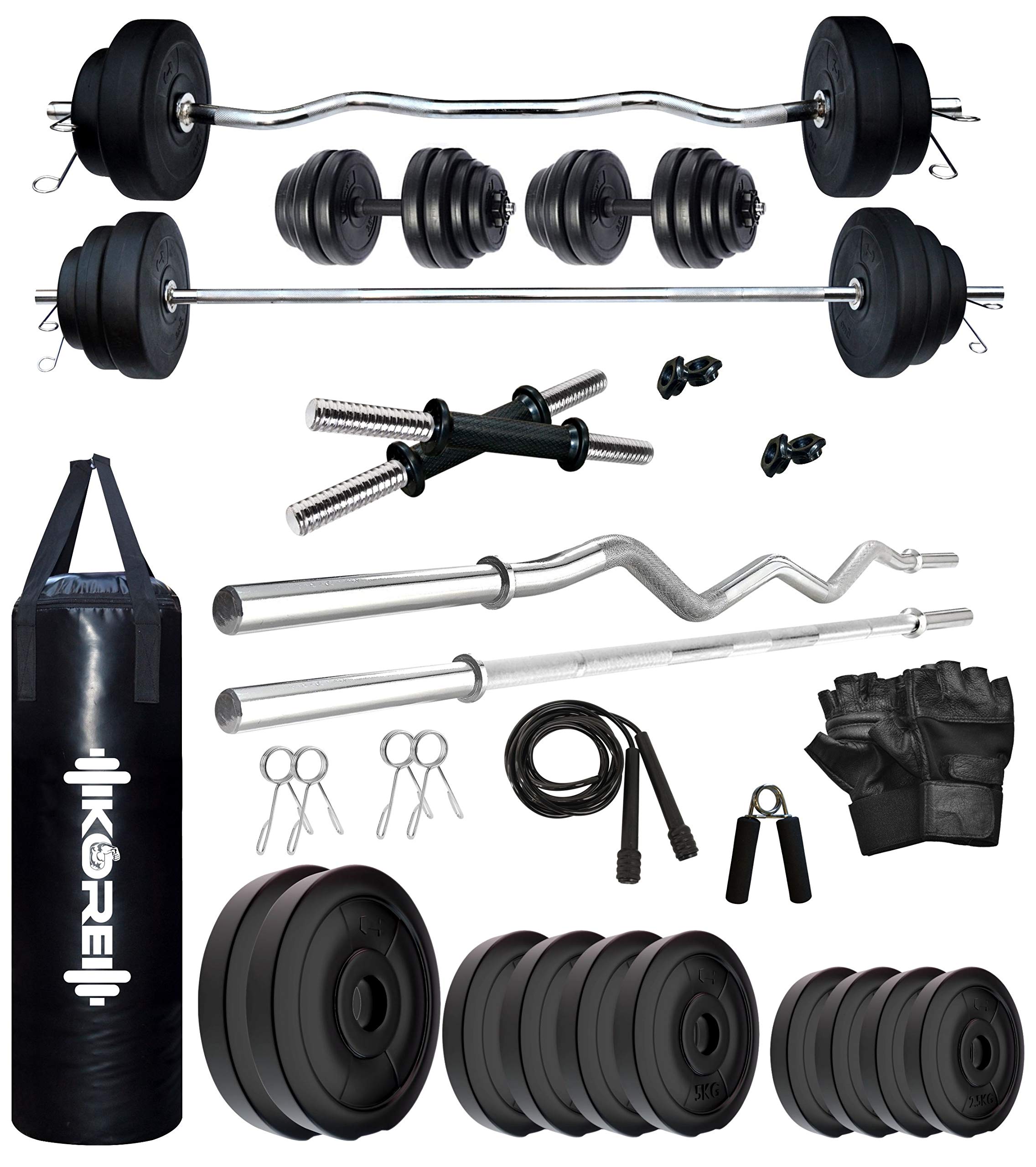 Kore PVC 50 kg Combo 343 WB with Unfilled Punching Bag Home Gym Kit- Multicolor (B08WH8H24S) Amazon Price History, Amazon Price Tracker