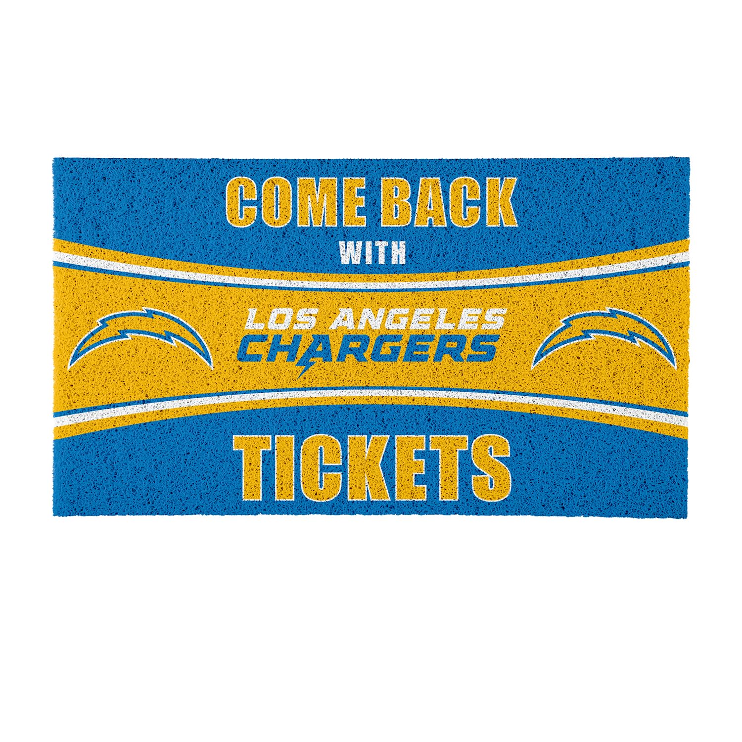 Team Sports America NFL Los Angeles Chargers | Indoor and Outdoor Entryway | 28 x 16 Inches | Non Slip Back | Welcome Floor Mats | Muddy Dog Paws | Front Door Entrance Home Décor