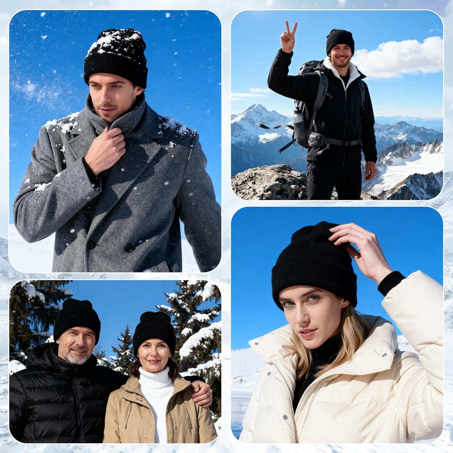 15 Pack Winter Beanie Hats Bulk for Men Women, Cuffed Skull Caps - Image 5