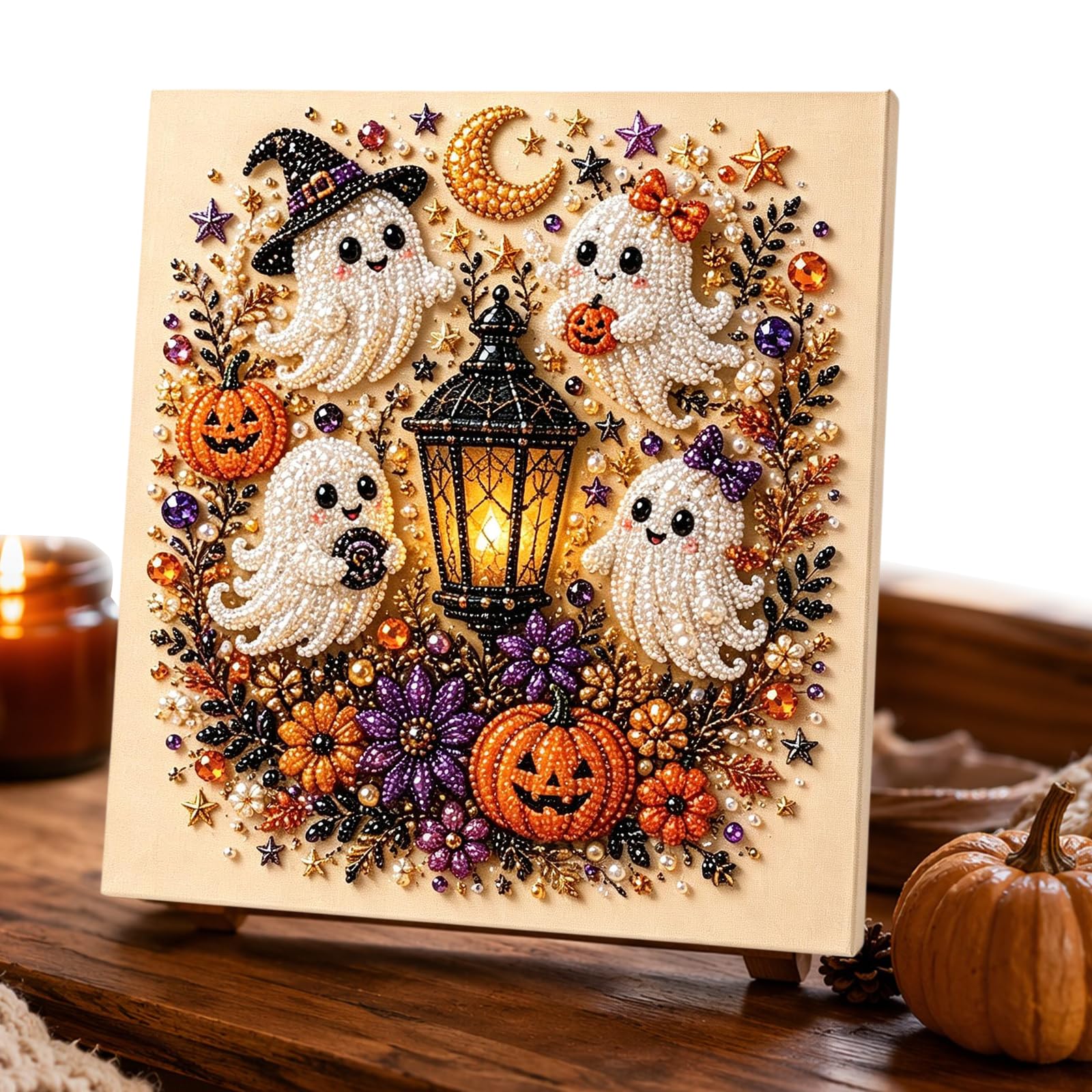 Halloween Ghost Pearl Art DIY Kit Spooky 3D Diamond Paintings for Adult