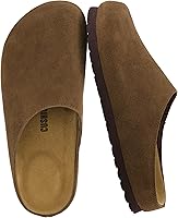 Cushionaire Lute Women's Genuine Suede Leather Clogs - Comfortable Slip-On Mules with Cushioned Footbed for Indoor Outdoor Wear