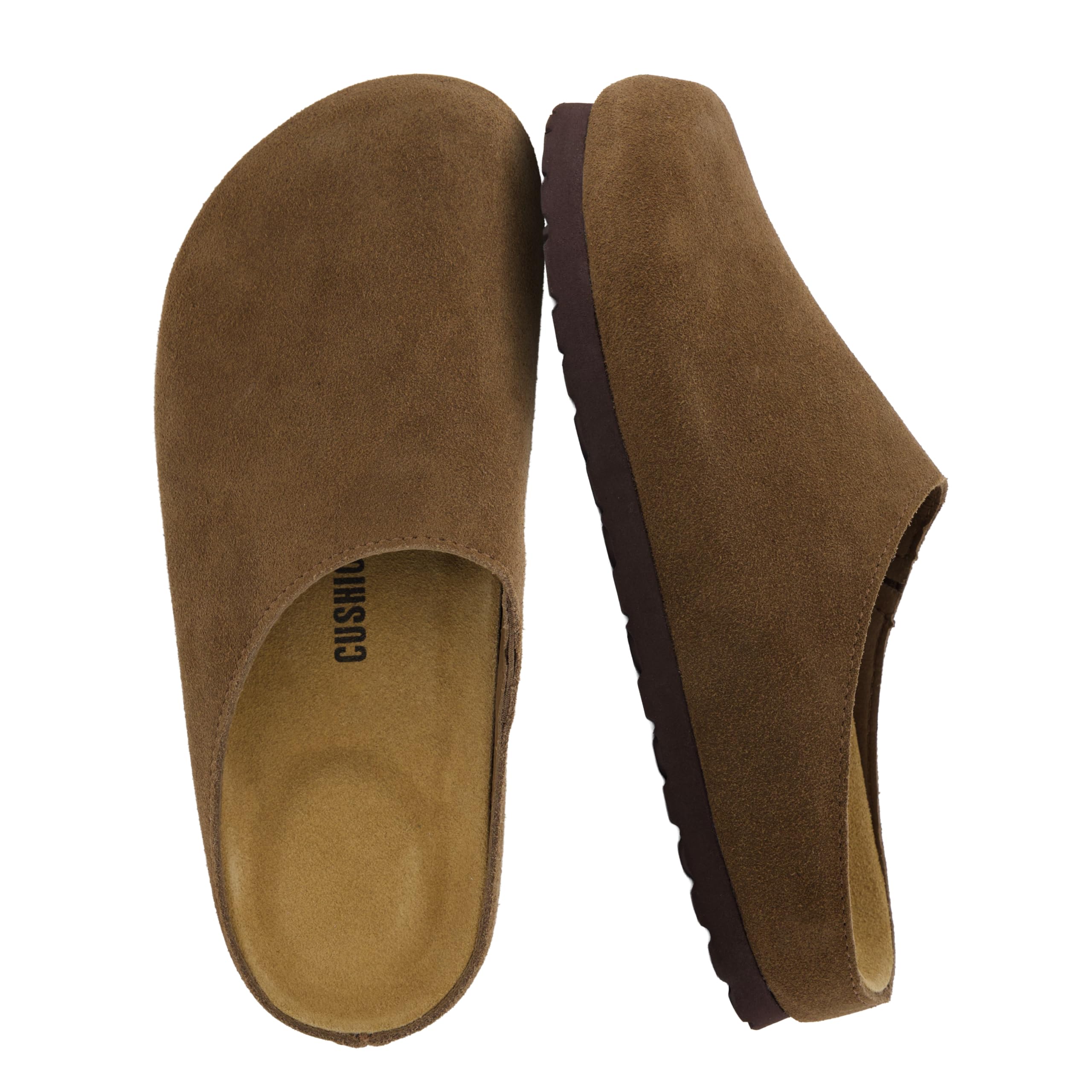 CUSHIONAIRE Lute Genuine Suede Leather Clogs for Women Indoor and Outdoor – Comfortable Slip On Womens Clogs with Cushioned Footbed
