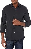 Amazon Essentials Men's Slim-Fit Long-Sleeve Plaid Poplin Shirt - 100% Cotton Button-Down with Chest Pocket