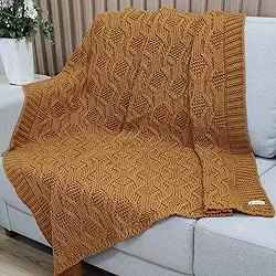 Manta Trico Decorativa Sofa 120x150cm Usufruto Tricot cod001 Cor:LINHAÇA